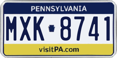 PA license plate MXK8741