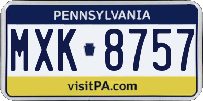 PA license plate MXK8757