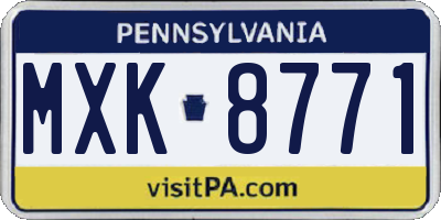 PA license plate MXK8771