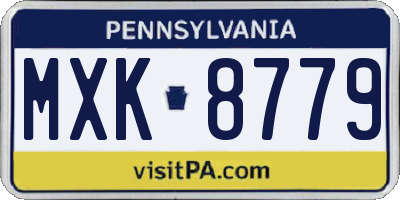 PA license plate MXK8779