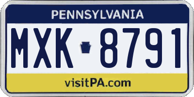 PA license plate MXK8791