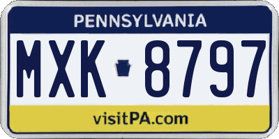 PA license plate MXK8797