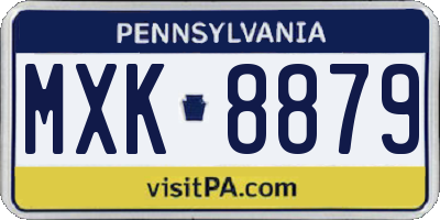 PA license plate MXK8879