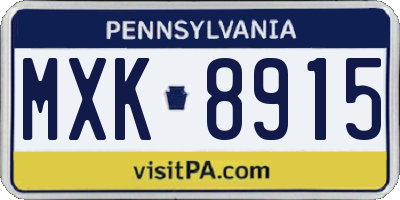 PA license plate MXK8915