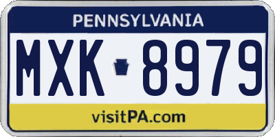 PA license plate MXK8979