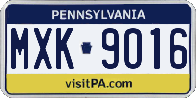PA license plate MXK9016