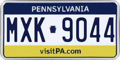 PA license plate MXK9044