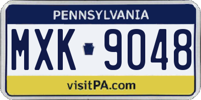 PA license plate MXK9048