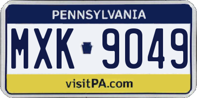 PA license plate MXK9049
