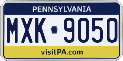 PA license plate MXK9050