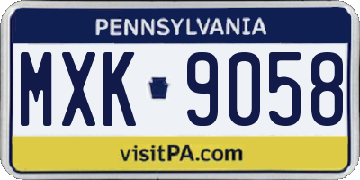 PA license plate MXK9058