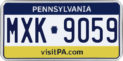 PA license plate MXK9059