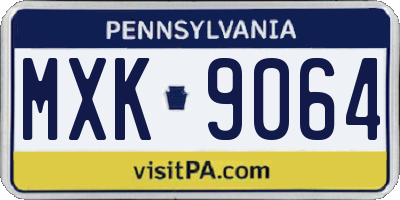 PA license plate MXK9064
