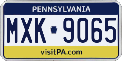 PA license plate MXK9065