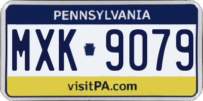 PA license plate MXK9079