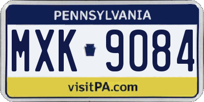 PA license plate MXK9084