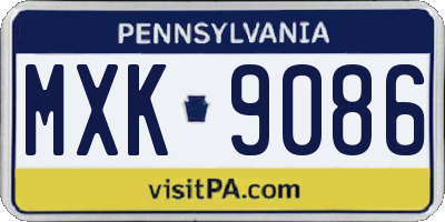PA license plate MXK9086