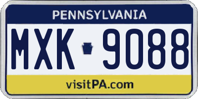 PA license plate MXK9088