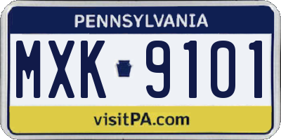 PA license plate MXK9101
