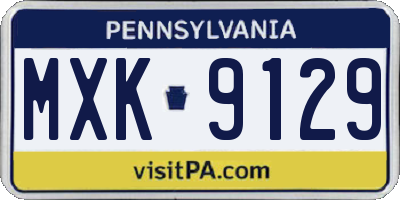 PA license plate MXK9129
