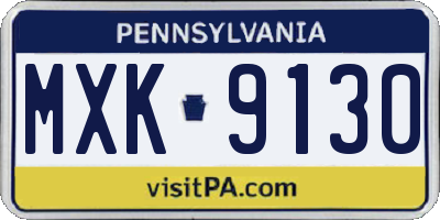 PA license plate MXK9130