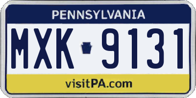 PA license plate MXK9131