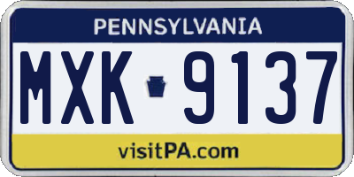PA license plate MXK9137