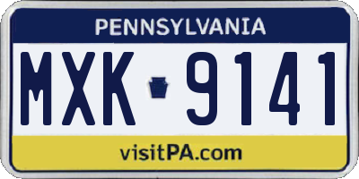 PA license plate MXK9141