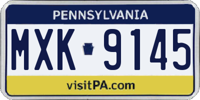 PA license plate MXK9145