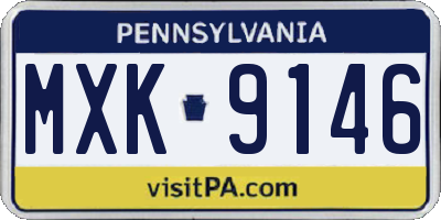 PA license plate MXK9146