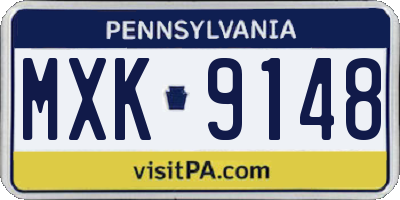 PA license plate MXK9148