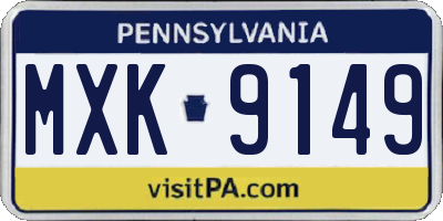 PA license plate MXK9149