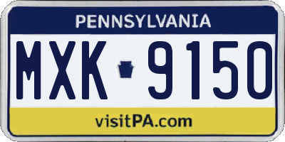 PA license plate MXK9150