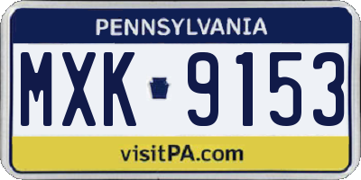PA license plate MXK9153