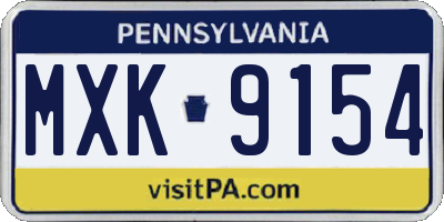 PA license plate MXK9154