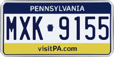 PA license plate MXK9155