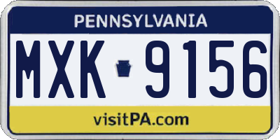PA license plate MXK9156
