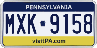 PA license plate MXK9158