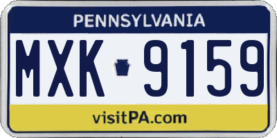 PA license plate MXK9159
