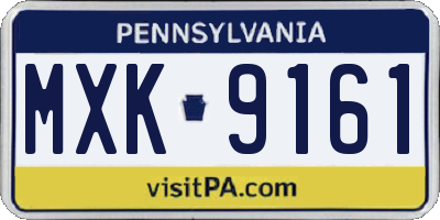 PA license plate MXK9161