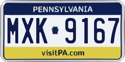 PA license plate MXK9167