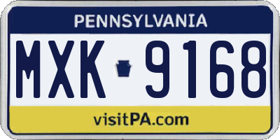 PA license plate MXK9168