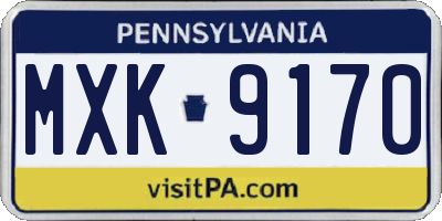 PA license plate MXK9170