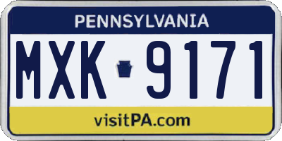 PA license plate MXK9171