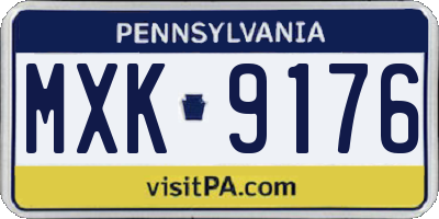 PA license plate MXK9176