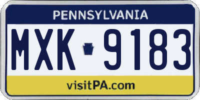 PA license plate MXK9183