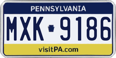 PA license plate MXK9186