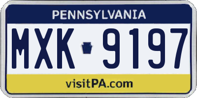PA license plate MXK9197