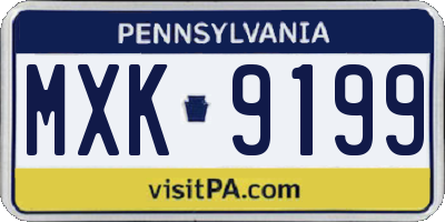 PA license plate MXK9199