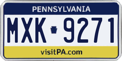 PA license plate MXK9271